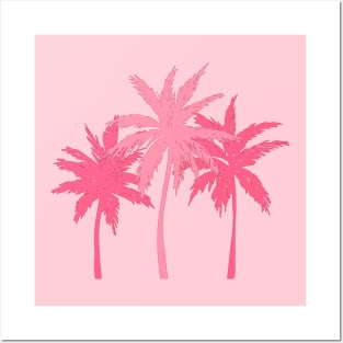 Cute pink palm trees Posters and Art